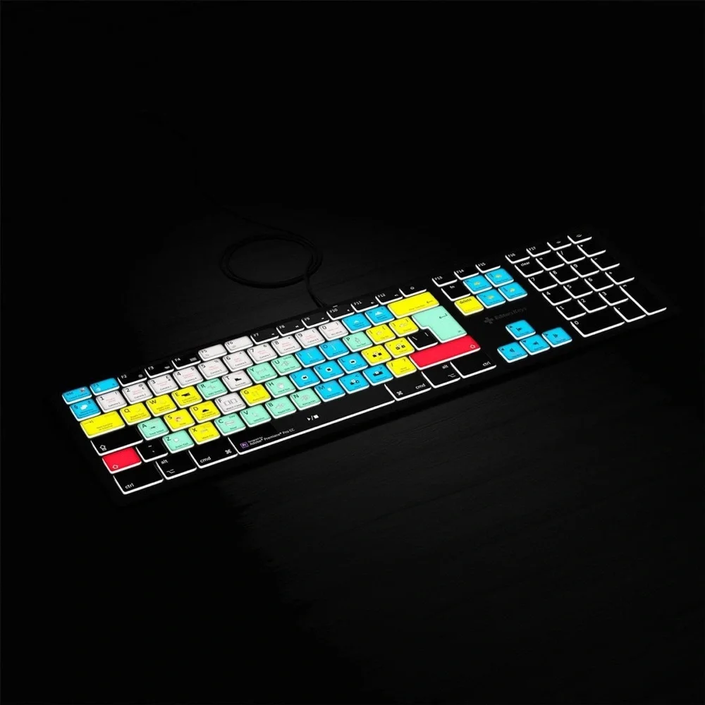 EditorsKeys ADOBE PREMIERE PRO KEYBOARD - BACKLIT - FOR MAC OR PC